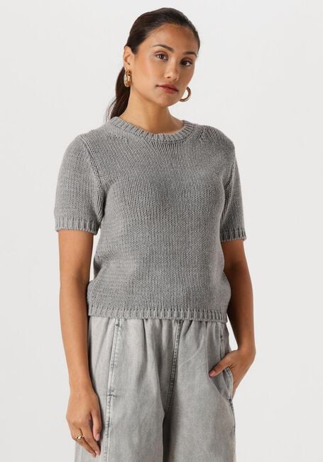 Graue WITHBLACK Tops & T-shirts WBLELINORE SS KNIT TEE - large