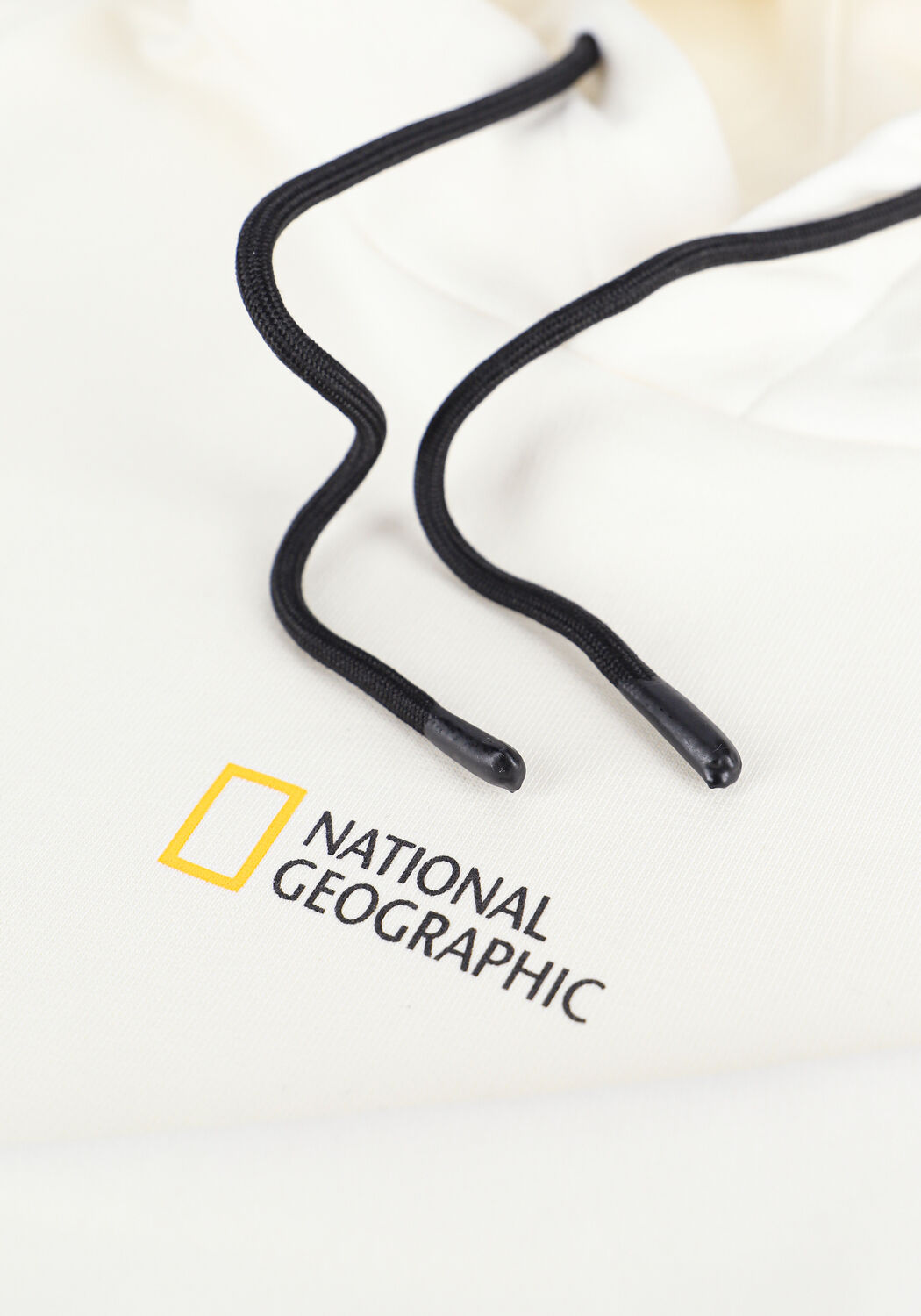 Wei&szlig;e NATIONAL GEOGRAPHIC Sweatshirt HOODY WITH CORD - large