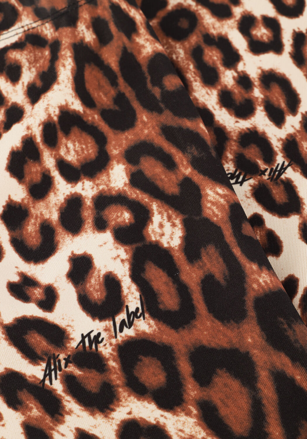 Braune ALIX THE LABEL Hosen LADIES KNITTED LEOPARD LEGGING - large