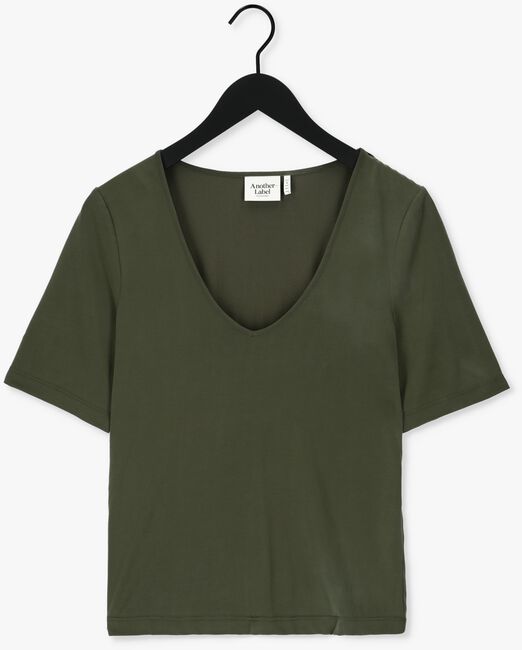 Grüne ANOTHER LABEL T-shirt MAGNOLIA V-NECK T-SHIRT S/S - large