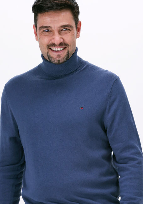 Blaue TOMMY HILFIGER Rollkragenpullover PIMA COTTON CASHMERE ROLL NECK - large