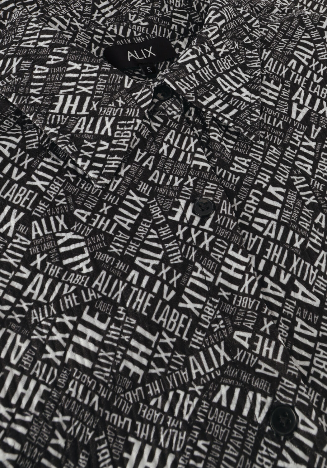 Schwarze ALIX THE LABEL Blusen LADIES WOVEN CRINKLE TEXT OVERSIZED BLOUSE - large