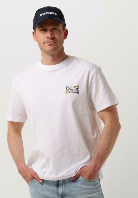 Weiße TOMMY JEANS T-shirt TJM REG FLOWER POWER TEE - large