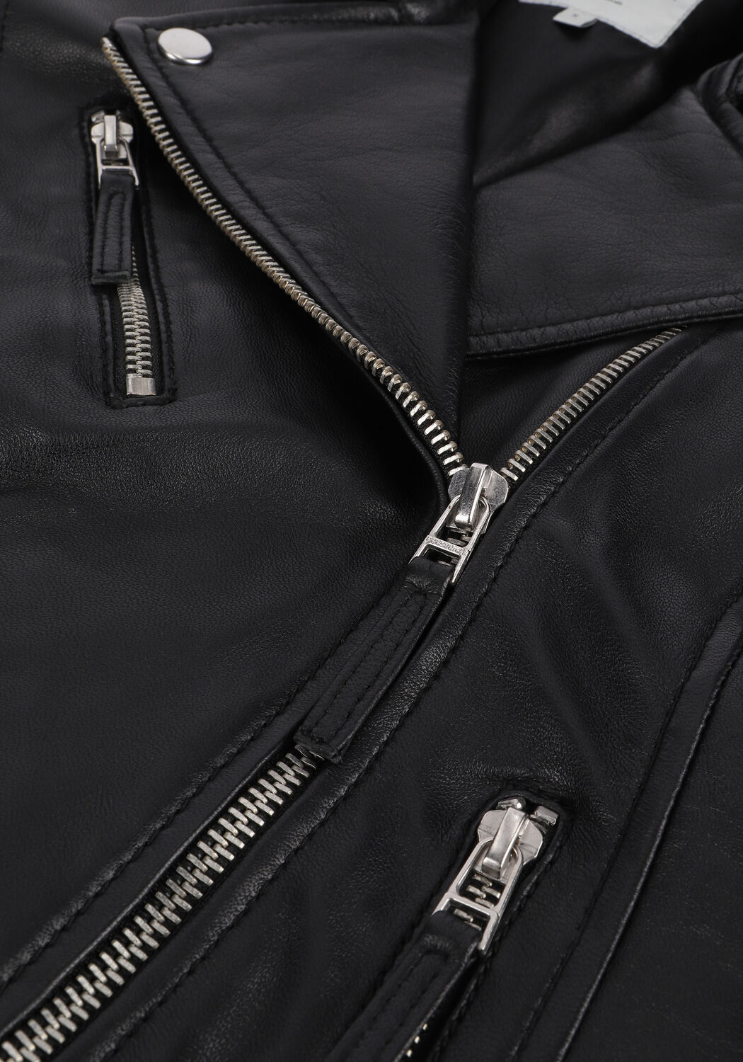 Schwarze GOOSECRAFT Lederjack SAMMIE BIKER - large