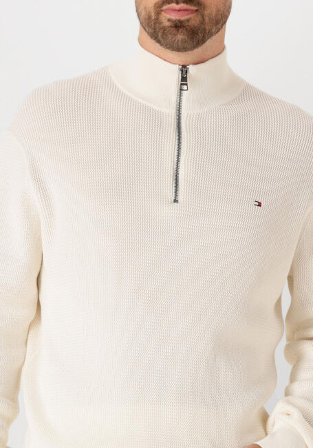 Creme TOMMY HILFIGER Pullover RACKING STRUCTURE ZIP MOCK - large