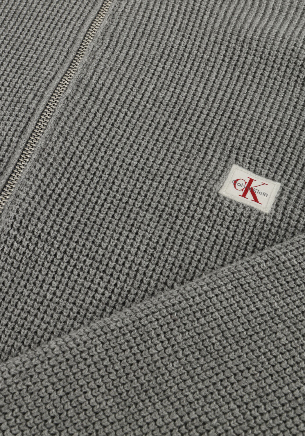 Graue CALVIN KLEIN Pullover LS EZ COTTON WAFFLE QUARTER ZIP - large
