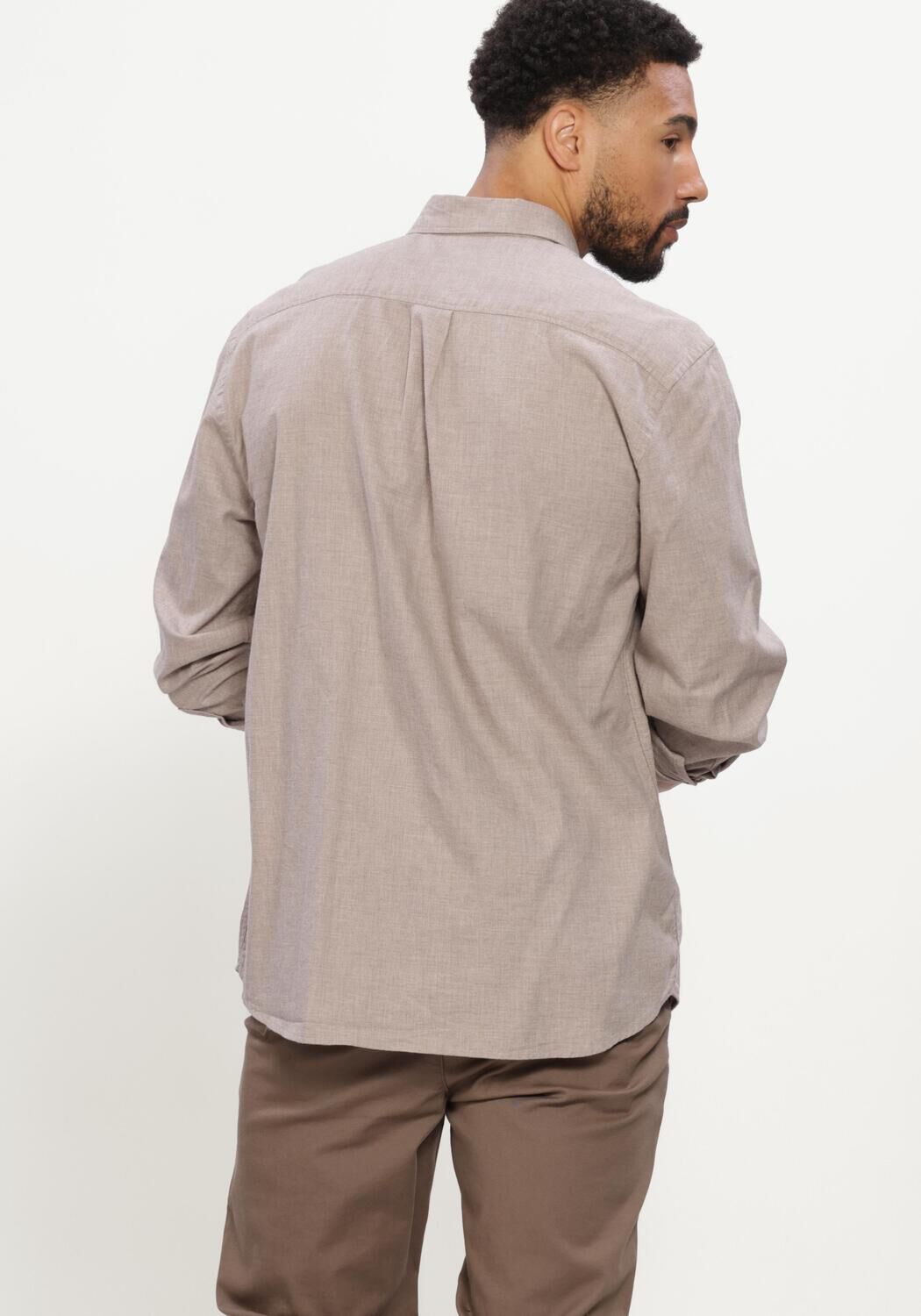 Graue SELECTED MEN Casual-Oberhemd SLMREGCOLE JAY MELANGE LS SHIRT NOOS - large