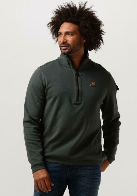 Grüne PME LEGEND Pullover HALF ZIP COLLAR INTERLOCK JERSEY - large