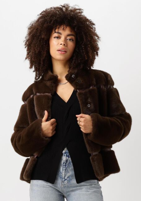 Braune TWINSET MILANO Fake-Fur-Jack 242TT2022 - large