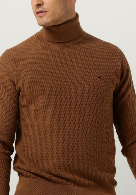 Khaki TOMMY HILFIGER Rollkragenpullover RECTANGULAR STRUCTURE ROLL NK - large