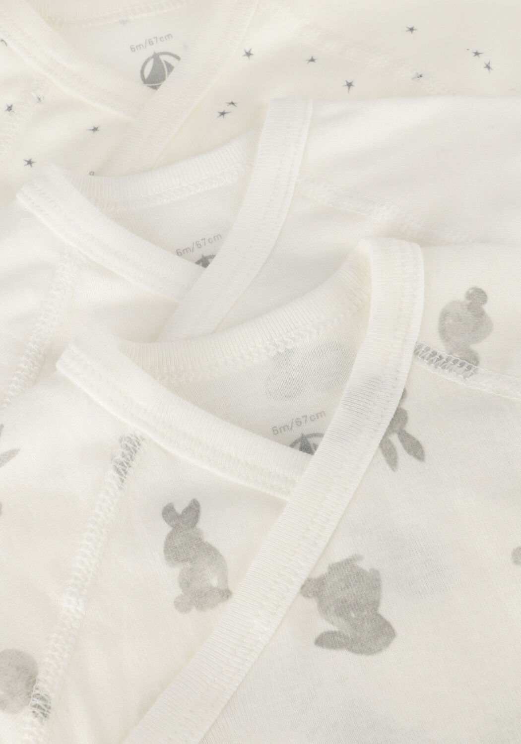 Wei&szlig;e PETIT BATEAU Strampler 3 BODIES NAISS MC - large