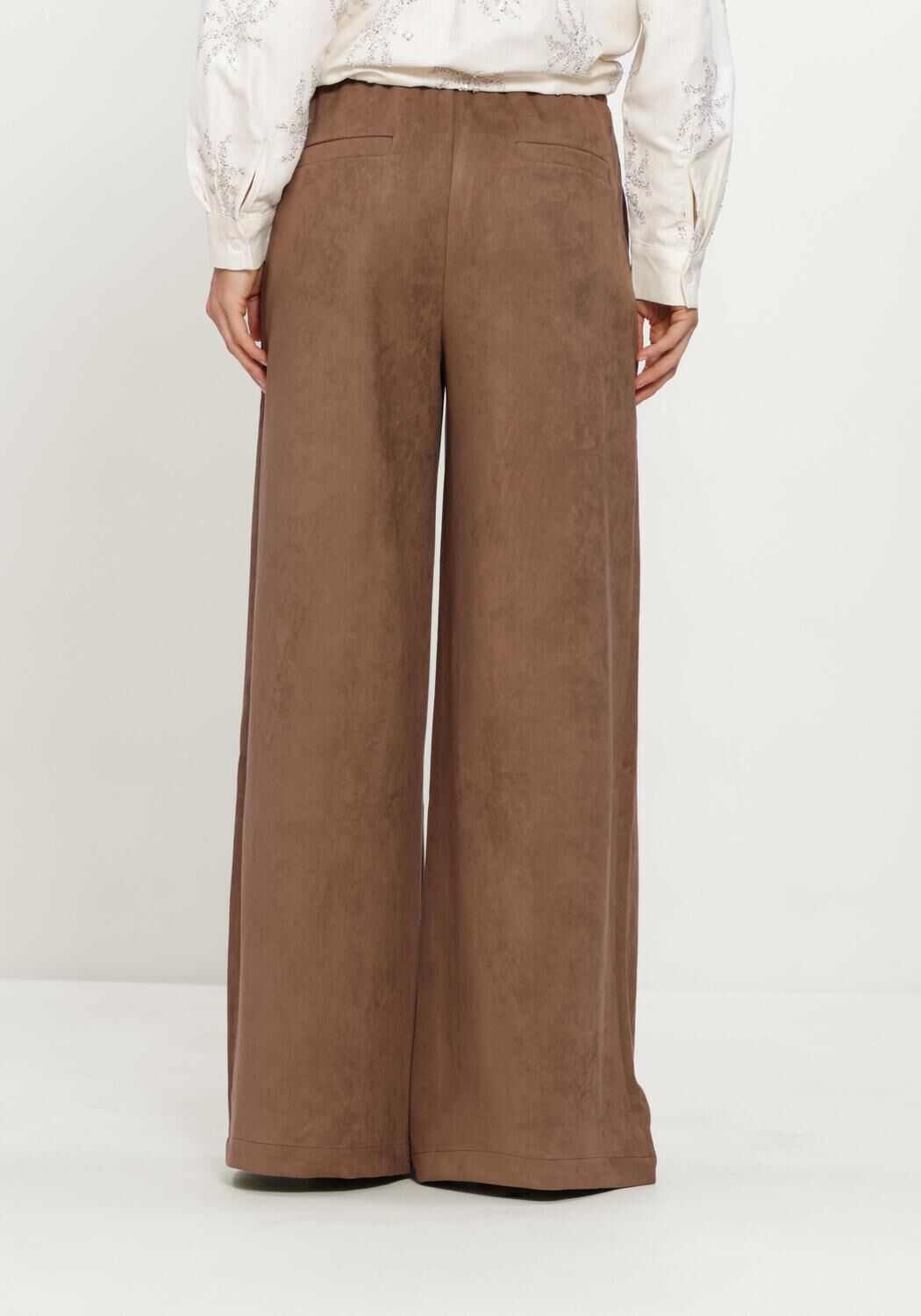 Braune NUKUS Weite Hose BODINE PANTS SUEDE - large