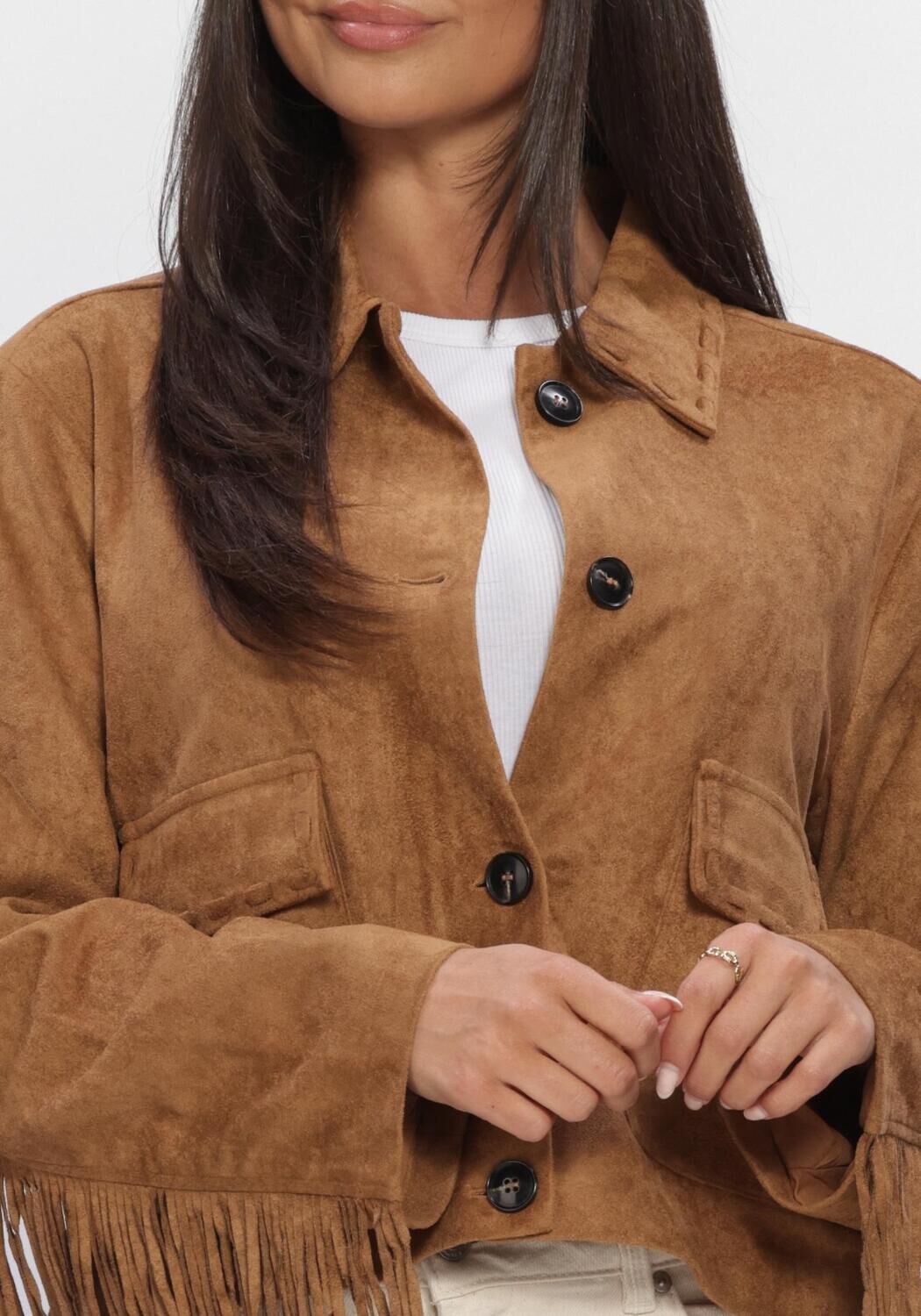 Braune NEO NOIR Jack LAURON FAUX SUEDE JACKET - large