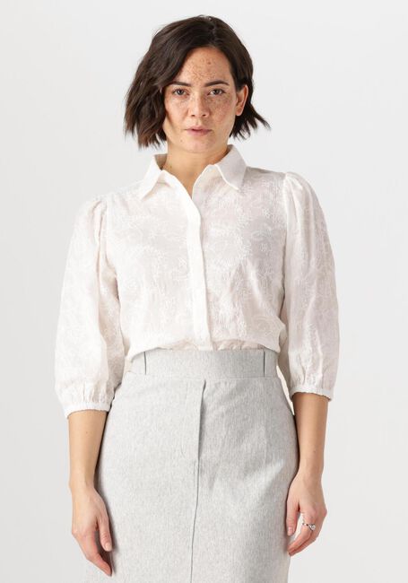 Weiße JANSEN AMSTERDAM Blusen OUMA BLOUSE WFE 722 3/4 PUFFED SLEEVE - large