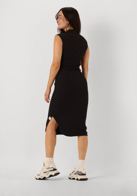 Schwarze CALVIN KLEIN Midikleid TAB RIB MOCK NECK LONG DRESS - large