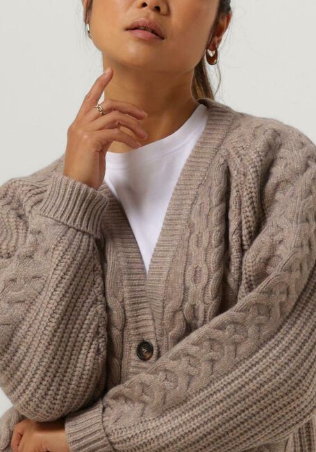 Beige CO'COUTURE Strickjacke NEW ROW CABLE CARDIGAN KNIT - large