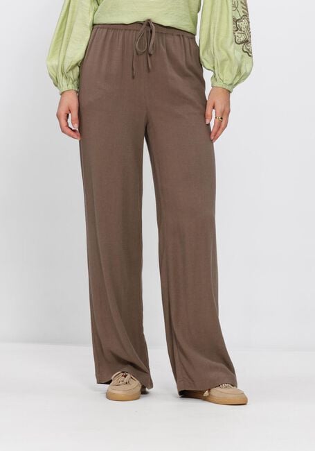 Braune SELECTED WOMEN Weite Hose SLFVIVA-GULIA HW LONG SUN PANT - large