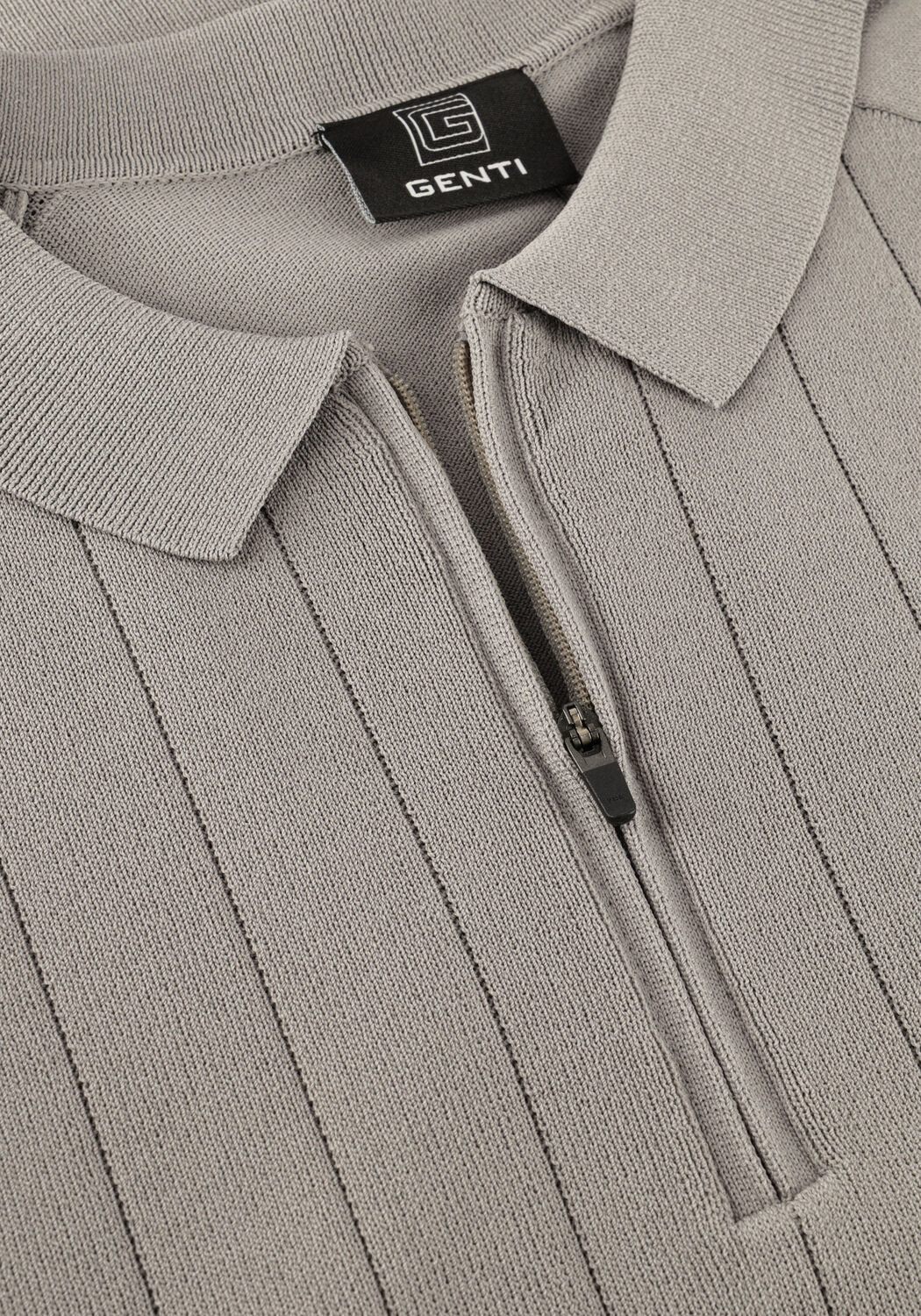 Taupe GENTI Polo-Shirt POLO ZIP SS 1260 - large