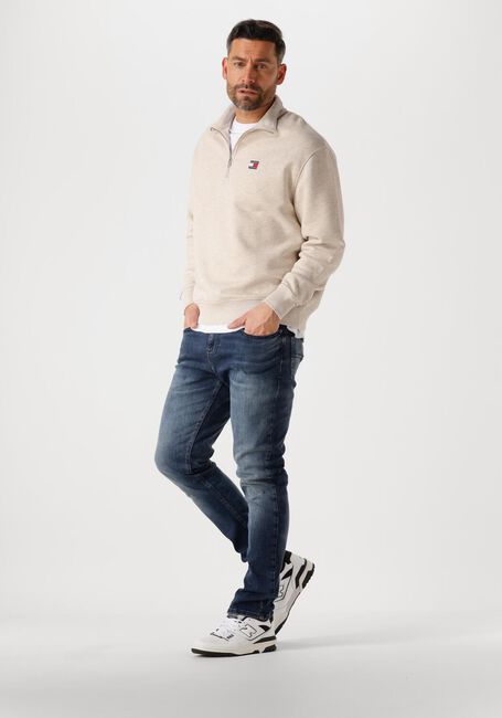 Beige TOMMY JEANS Sweatshirt TJM RLX BADGE 1/4 ZIP - large