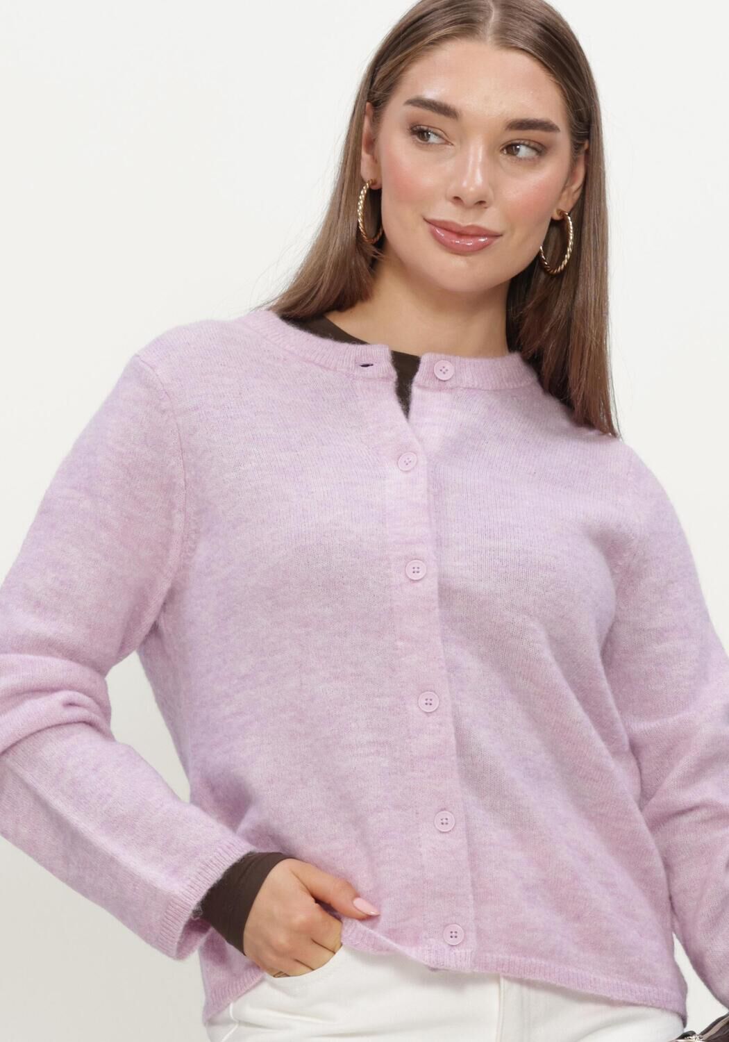 Lila SELECTED WOMEN Strickjacke SLFLULU NEW LS KNIT CARDIGAN - large