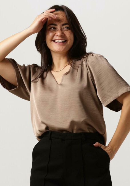 Taupe NEO NOIR Blusen LARGO HEAVY SATEEN BLOUSE - large