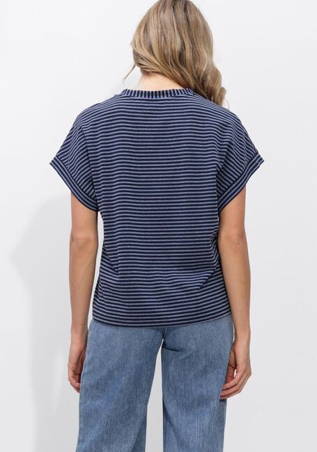 Blaue SUMMUM T-shirt TOP TWO TONE LUREX STRIPE - large