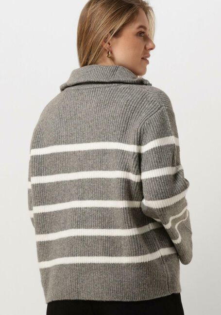 Graue NEO NOIR Pullover NEVENA STRIPE KNIT BLOUSE - large
