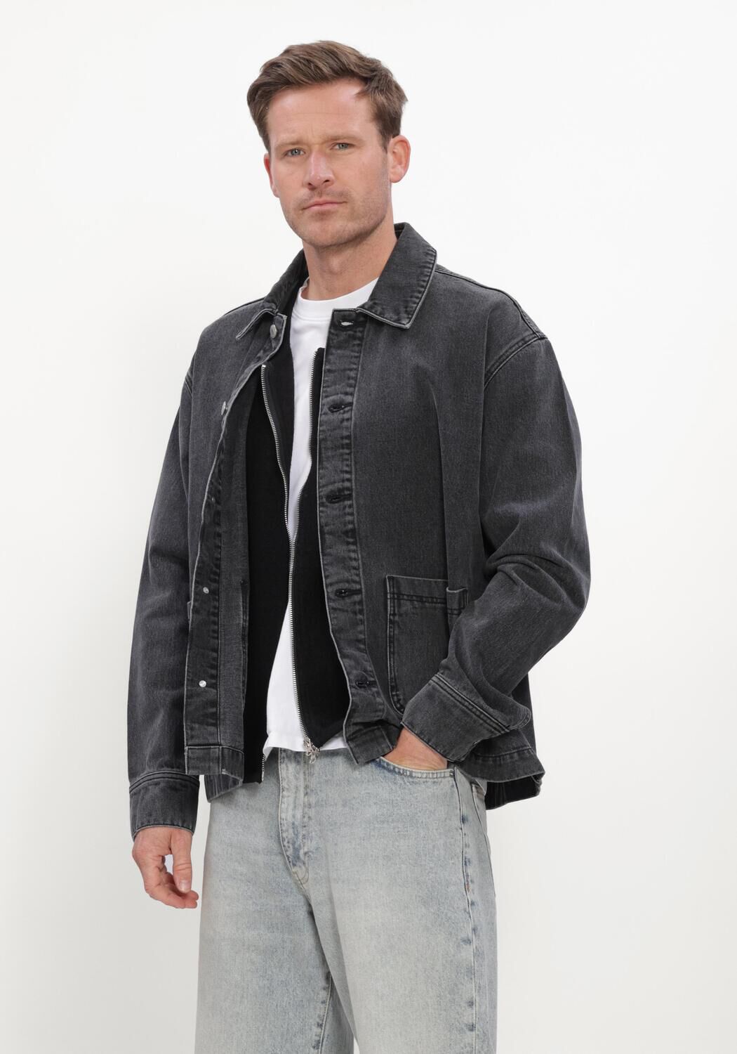 Anthrazit RESTER&Ouml;DS Jeansjacke RTKIAN BOILED WOOL VEST - large