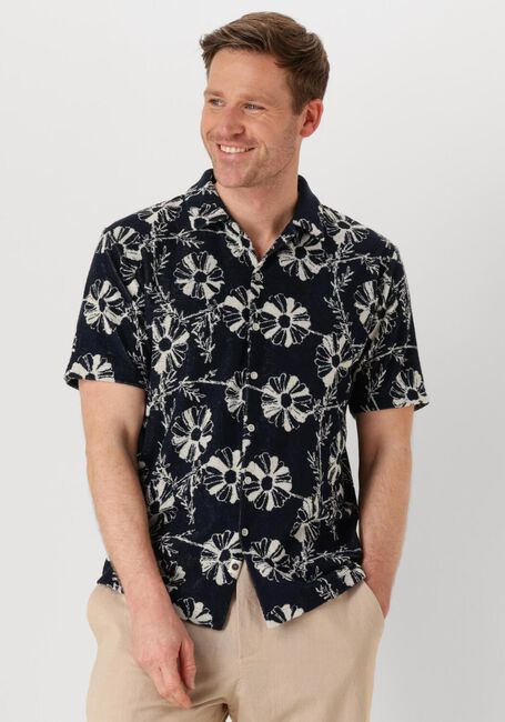 Dunkelblau ANERKJENDT Casual-Oberhemd AKLEO FROTTE AOP SHIRT - large