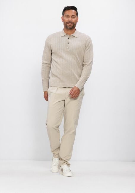 Beige PROFUOMO Pullover POLO LS BEIGE AERO EASE RIB - large