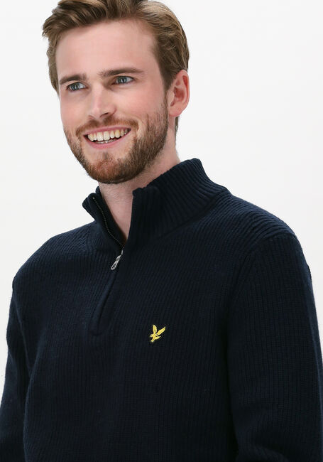 Dunkelblau LYLE & SCOTT Pullover RIBBED 1/4 ZIP JUMPER - large