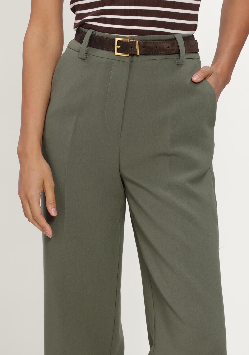 Olive MODSTR&Ouml;M Weite Hose GALE PANTS - large