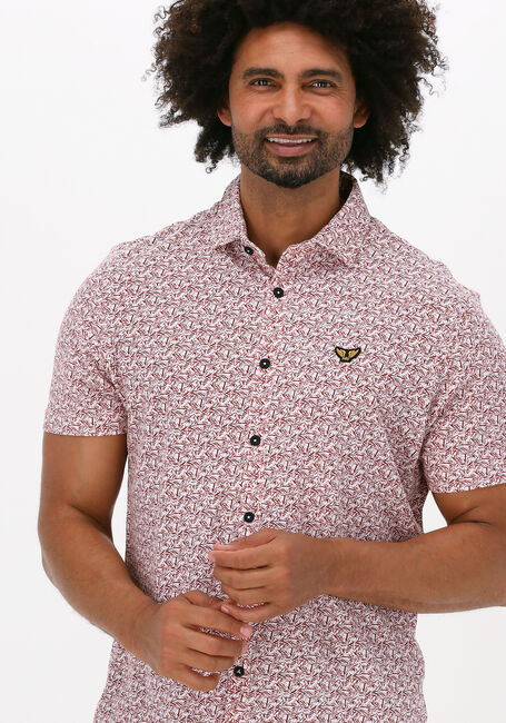 Rote PME LEGEND Casual-Oberhemd SHORT SLEEVE SHIRT PRINT ON PIQUE JERSEY - large