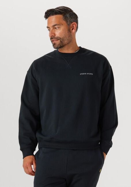 Dunkelblau LYLE & SCOTT Sweatshirt SCRIPT BRUSH BACK CREW NECK SWEATSHIRT - large