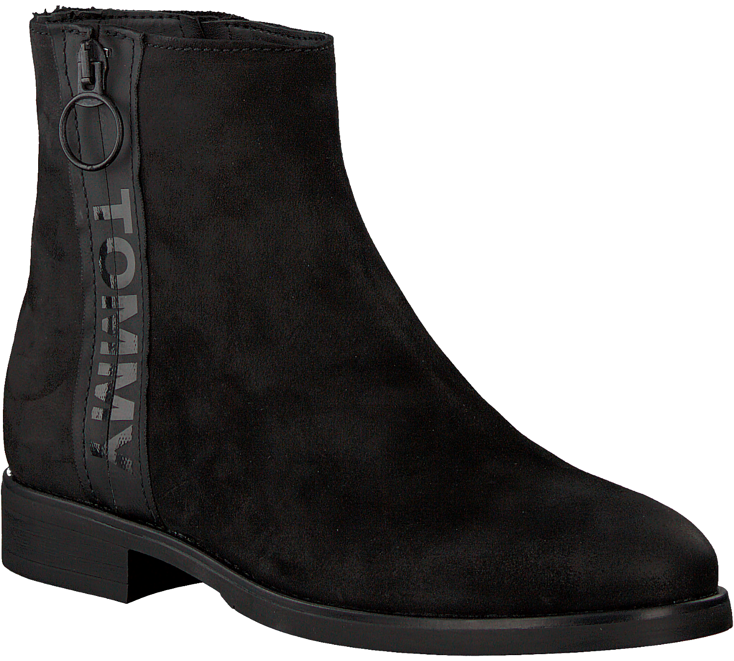 Schwarze TOMMY HILFIGER Stiefelette TOMMY JEANS ZIP FLAT | Omoda
