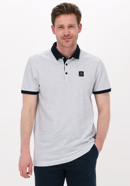 Weiße VANGUARD Polo-Shirt SHORT SLEEVE POLO PIQUE STRIPE - large
