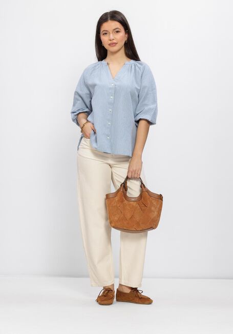 Hellblau SELECTED WOMEN Blusen SLFCLEO-ALBERTA LINEN BLEND SHIRT - large