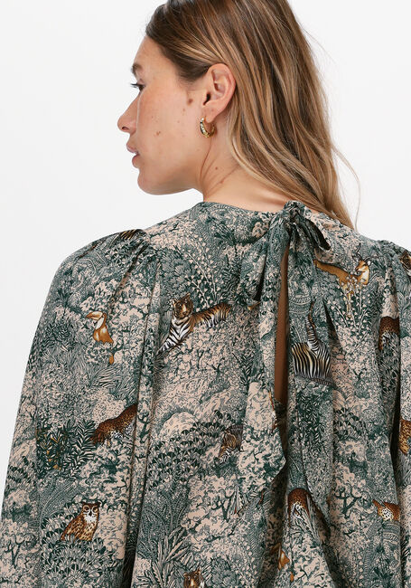 Schwarze SUMMUM Blusen TOP PRINT ANIMALS - large