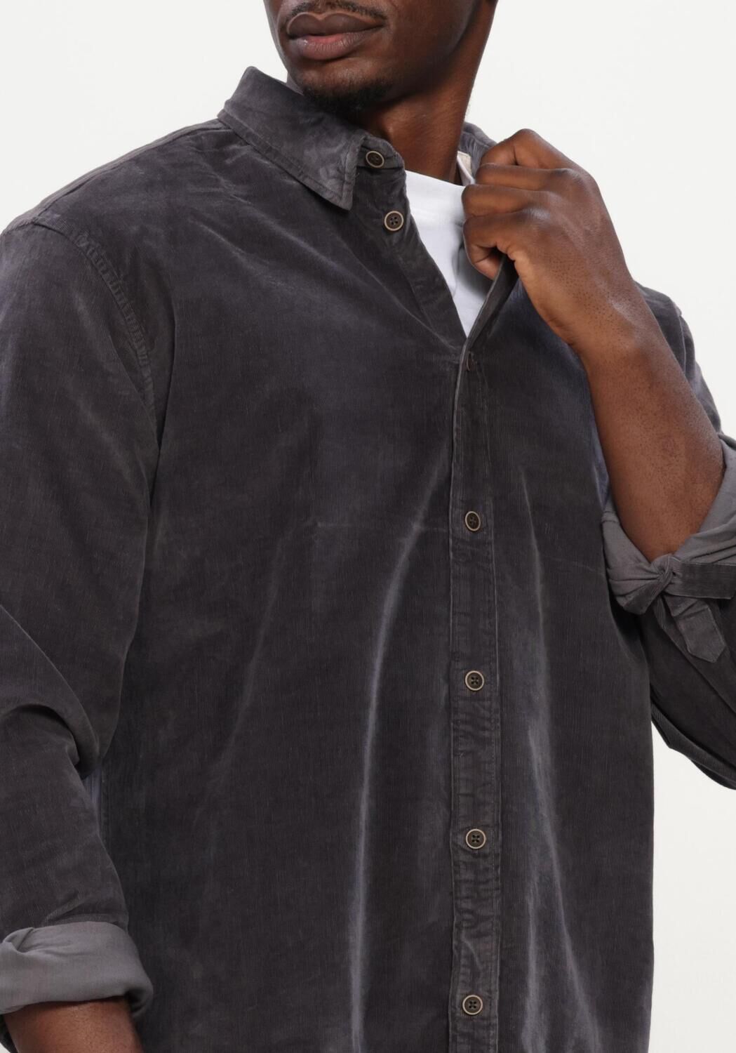 Anthrazit ANERKJENDT Overshirt AKLEIF SOLID CORD SHIRT - large