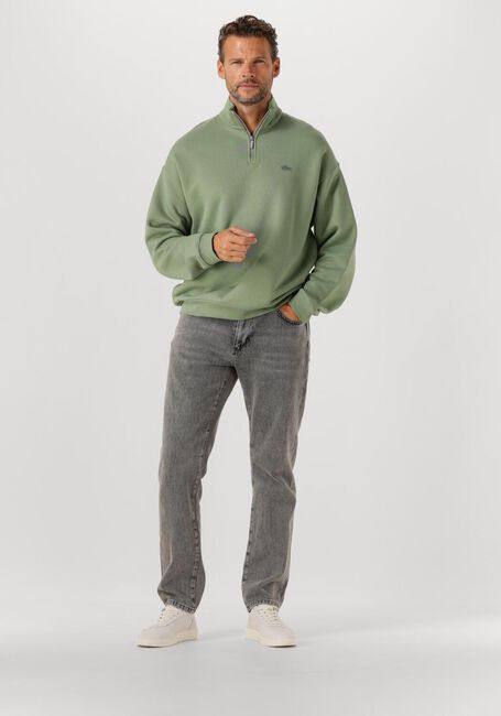 Grüne LACOSTE Pullover LOOSE FIT ZIP NECK FLEECE SWEATSHIRT - large