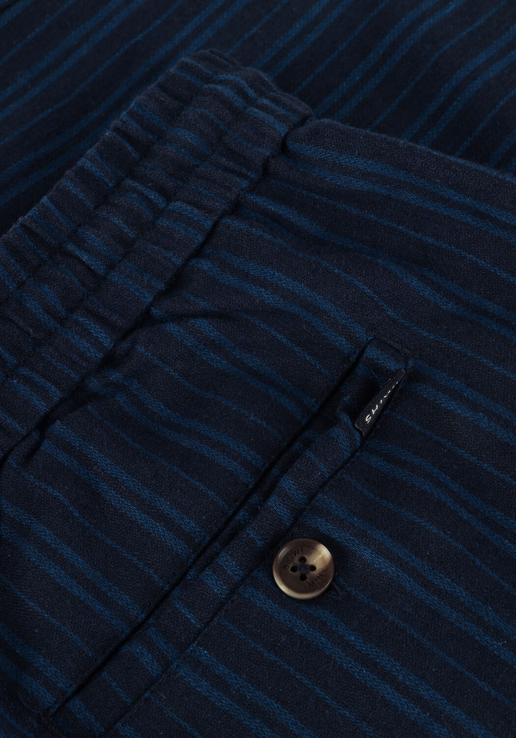 Dunkelblau SHIWI Kurze Hose MEN LEWIS LINEN SHORTS YAM DYE STRIPES - large