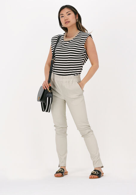 Schwarze SUMMUM T-shirt TOP SHOULDER PADS TERRY STRIPE - large