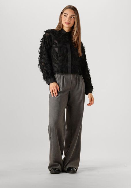Schwarze SELECTED FEMME Blusen SLFMYLINE LS FLUFFY CROPPED SHIRT - large