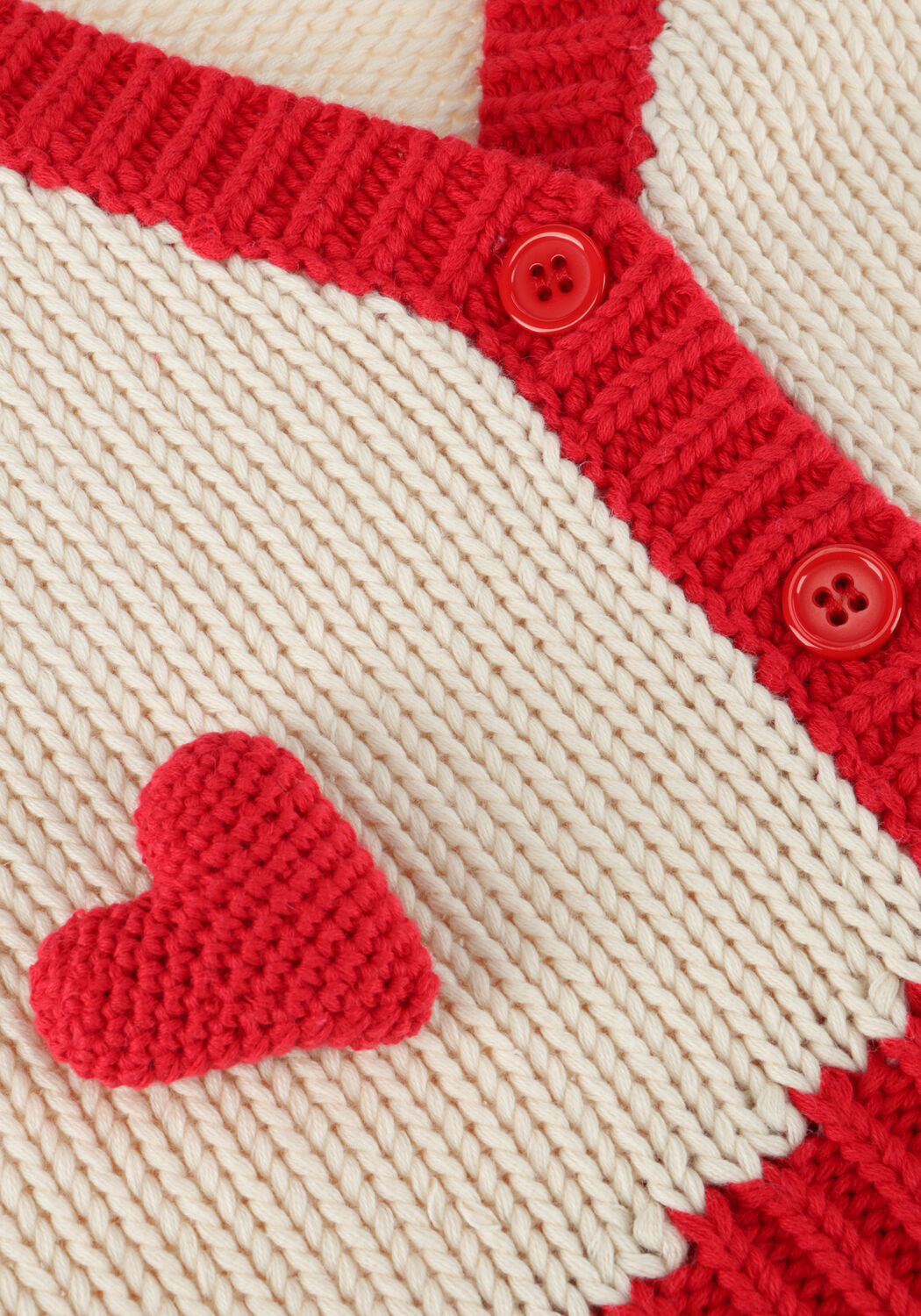 Rote DAILY BRAT Strickjacke HEART KNITTED VEST - large