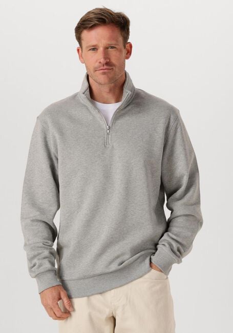 Graue LES DEUX Sweatshirt NORREGAARD TONAL HALF-ZIP SWEATSHIRT - large