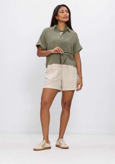 Beige SELECTED WOMEN Kurze Hose SLFLUISA-LINNIE LINEN BLEND SHORT - large