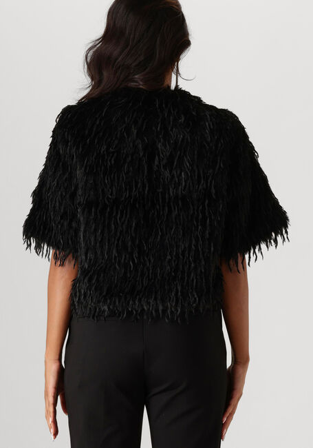 Schwarze SUMMUM Strickjacke SHORTSLEEVE JACKET FAUX FEATHER FUR - large