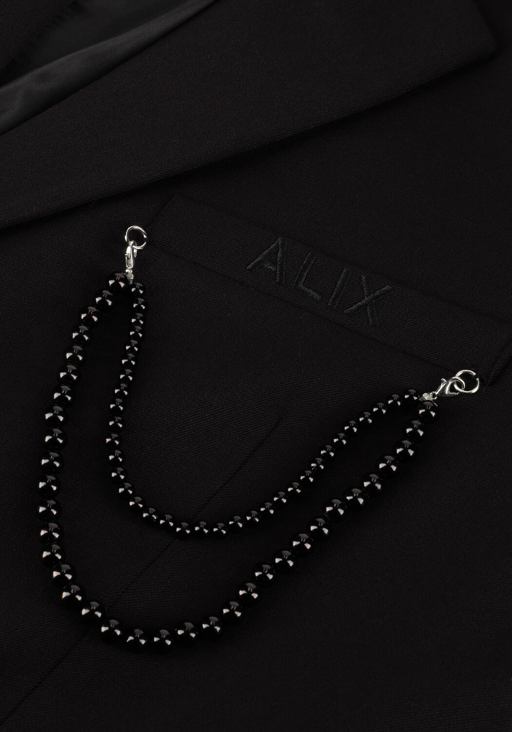 Schwarze ALIX THE LABEL Blazer LADIES WOVEN GRANDAD BLAZER - large