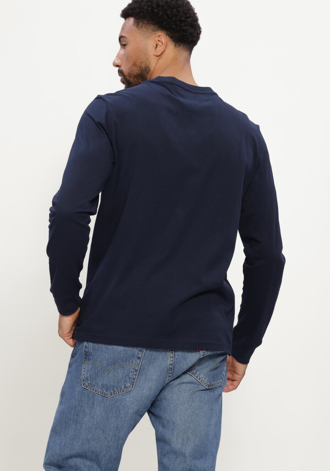Dunkelblau TOMMY JEANS T-shirt TJM SLIM SIGNATURE CHEST TEE LS - large