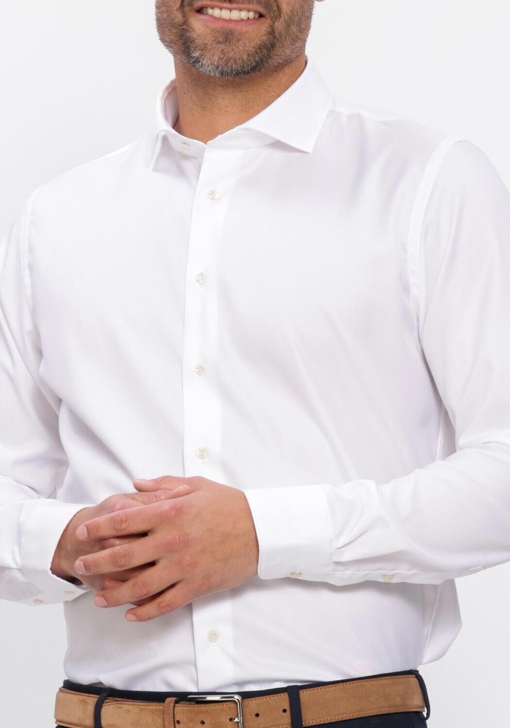 Wei&szlig;e PROFUOMO T-shirt SHIRT CUTAWAY SF - large